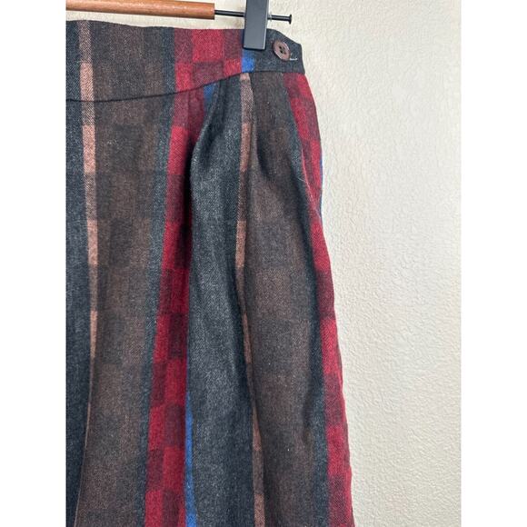 JH Collectibles Wool Blend Striped Checkboard Full Length Skirt Size 6 Lagenlook - Picture 4 of 13